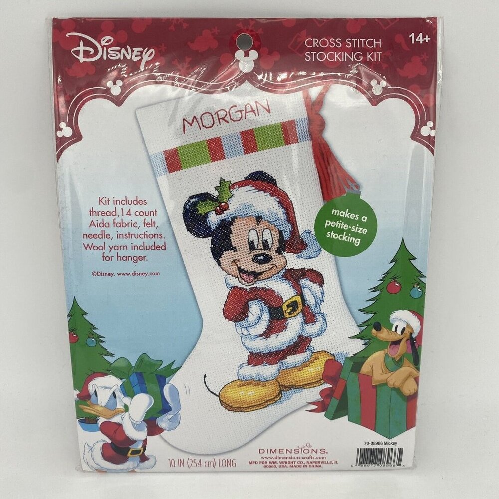 Dimensions - Disney Mickey Petite-Size Stocking 10" Cross Stitch Kit - Sealed